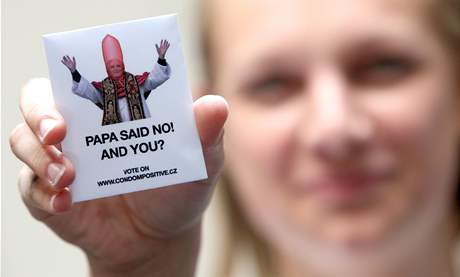 Speciální edice kondom k návtv papee Benedikta XV. na Morav