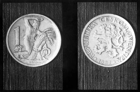 Jednokorunová mince z roku 1937