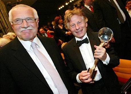 Václav Klaus a Roman Polanski na festivalu v Karlových Varech.