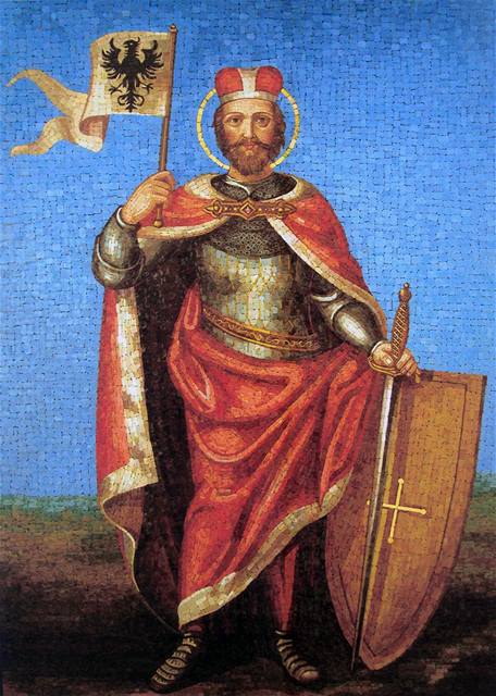Mozaika s eským svtcem svatým Václavem.