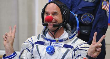 Guy Laliberté ped odletem na ISS