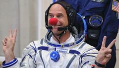 Raketoplán s vesmírným klaunem dorazil na Mezinárodní vesmírnou stanici