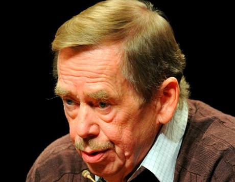 Bývalý prezident Václav Havel na tiskové konferenci k 20. výroí sametové revoluce .