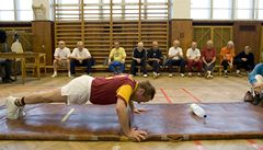 Jan Saudek p�i víceboji.