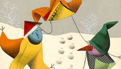 Ilustrace Jiího Trnky: Tabule v jeskyni