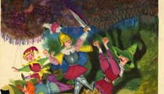 Ilustrace Jiího Trnky: Mía v louktkovém divadle