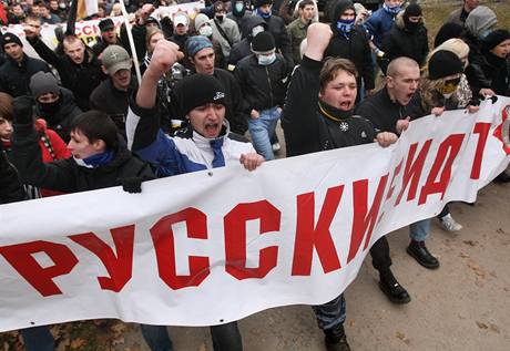 Ruská extrémní pravice k píleitosti Dne národní jednoty v Petrohradu