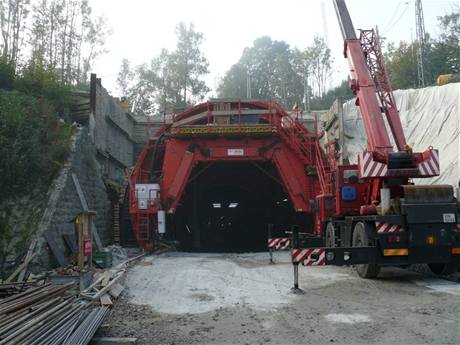 Výstavba elezniního tunelu u Jablunkova