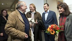 �éfredaktor polského deníku Gazeta Wyborcza Adam Michnik na náv�t�v� v Lidových novinách