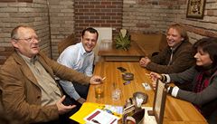 �éfredaktor polského deníku Gazeta Wyborcza Adam Michnik na náv�t�v� v Lidových novinách