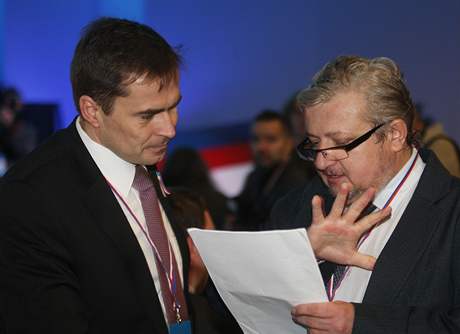 David Vodráka (vlevo) s Pavlem árským na kongresu ODS