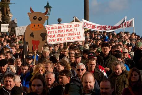 Zemdlci na praské demonstraci.