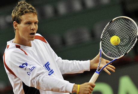 Píprava na finále Davis cupu. Tomá Berdych. 