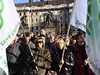 Zemdlci protestují v Praze kvli rozpotu.