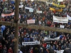 Zemdlci protestují v Praze kvli rozpotu.