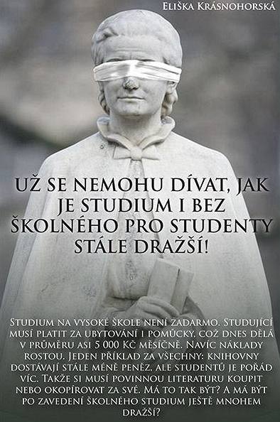 Elika Krsnohorsk se neme dvat na to, jak je studium i bez kolnho pro studenty stle dra.