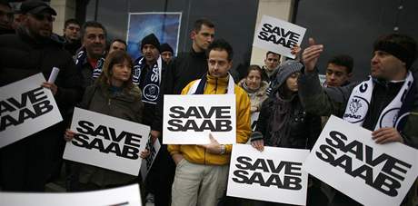 Protesty proti zruení automobilky SAAB