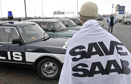 Protesty v Brn proti zruení automobilky SAAB