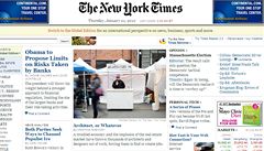 Stránky zpravodajského serveru The New York Times.