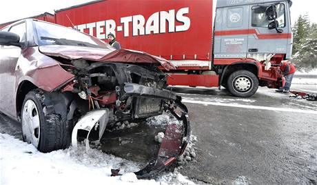 Hromadná nehoda na dálnici D1 zastavila na hodinu provoz smrem na Brno.