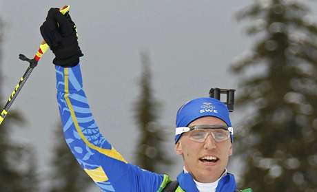 Vítzný biatlonista ze védska Björn Ferry.
