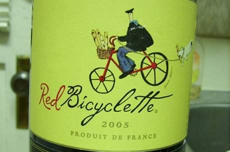 Falená láhev exkluzivní znaky francouzského vína odrdy Pinot Noir.