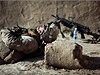 Voják odpoívá pi ofenzív proti hnutí Taliban v Afghánistánu