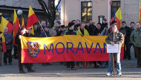 Zástupci strany Moravané a její píznivci si pipomnli 19. výroí sítání lidu, pi nm se více ne milion lidí pihlásil k moravské národnosti