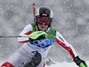 Kathrin Zettelová na trati olympijského slalomu.