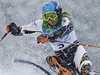 Tanja Poutiainenová na trati olympijského slalomu.