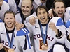 Fintí hokejisté s bronzovými medailemi