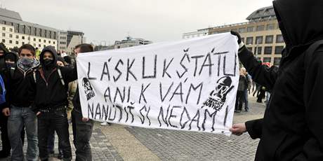 Protesty student proti zavedení "vlasteneckého" zákona na Slovensku