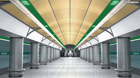 Vizualizace nové stanice Veleslavín linky A praského metra.