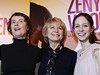 eny v pokuení. Zleva hereky Lenka Vlasáková, Elika Balzerová a Veronika Kubaová se zúastnily novináské projekce nové eské komedie Jiího Vejdlka.