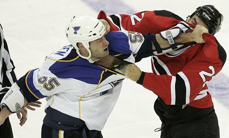 Cam Janssen a Pierre-Luc Letourneau-Leblond.