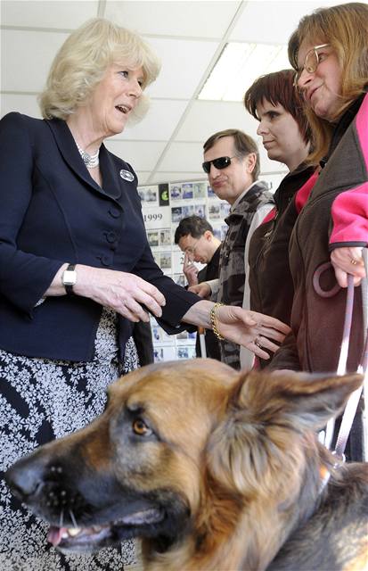 ena prince Charlese Camilla navtívila výcvikové stedisko pro psy.