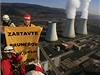Aktivisté Greenpeace opt lezou na komín elektrárny Prunéov II na Chomutovsku