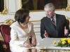 Princ Charles s Livií Klausovou na Praském hrad