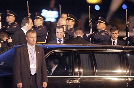 Rusk prezident Dmitrij Medvedv na Ruzyni