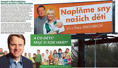 Kampa s dtmi pohledem Martina Burska a Jiho Paroubka - grafika.