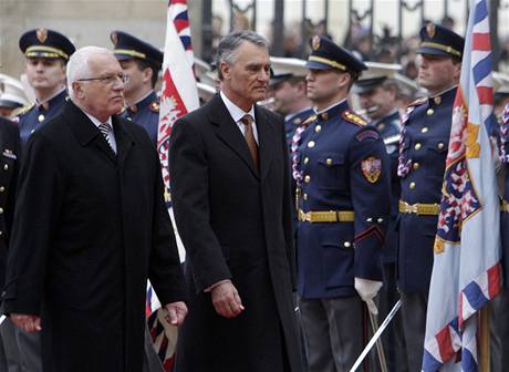 Václav Klaus a portugalský prezident Aníbal Cavaco Silva
