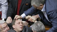 Bitka v ukrajinském parlamentu
