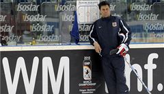 Vladimír Rika na tréninku hokejové reprezentace