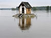 Nmecko - povodn. Ukazatel namil hladinu Odry v Ratzdorfu ve výce 6,17m