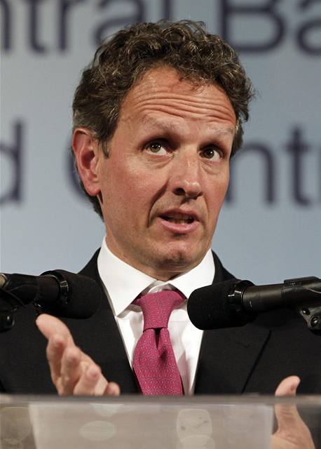 Americk ministr financ Timothy Geithner na zasedn G20