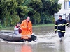 Evakuace obyvatel pi povodních na Opavsku