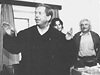 Václav Havel a Ladislav Smoljak po pedstavení hry ebrácká opera na Hrádeku v roce 1993.