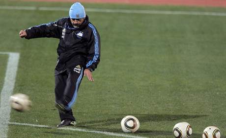 Maradona na tréninku.