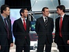 Zleva kandidáti: Jaume Ferrer, Marc Ingla, Sandro Rosell and Agusti Benedito. 