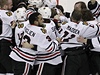Blackhawks slaví triumf v play off NHL.